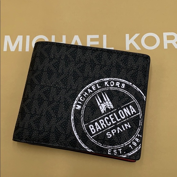 MICHAEL KORS COOPER BIFOLD BLACK/SCARLET - Picture 11 of 16